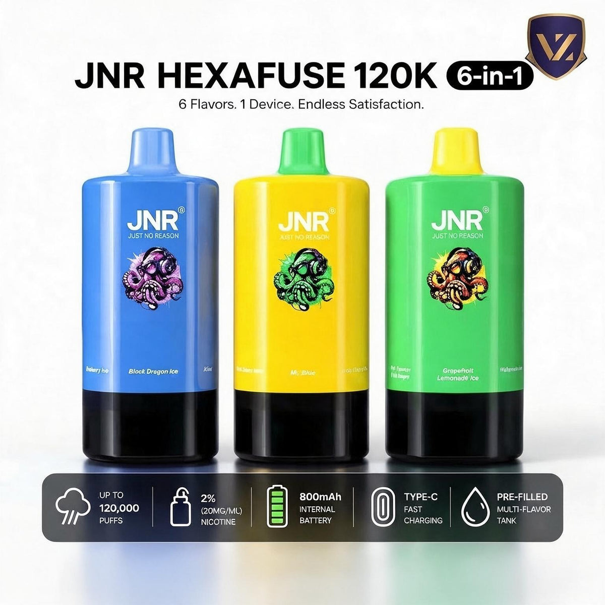 JNR HexaFuse 120K Puffs 6in1 Disposable