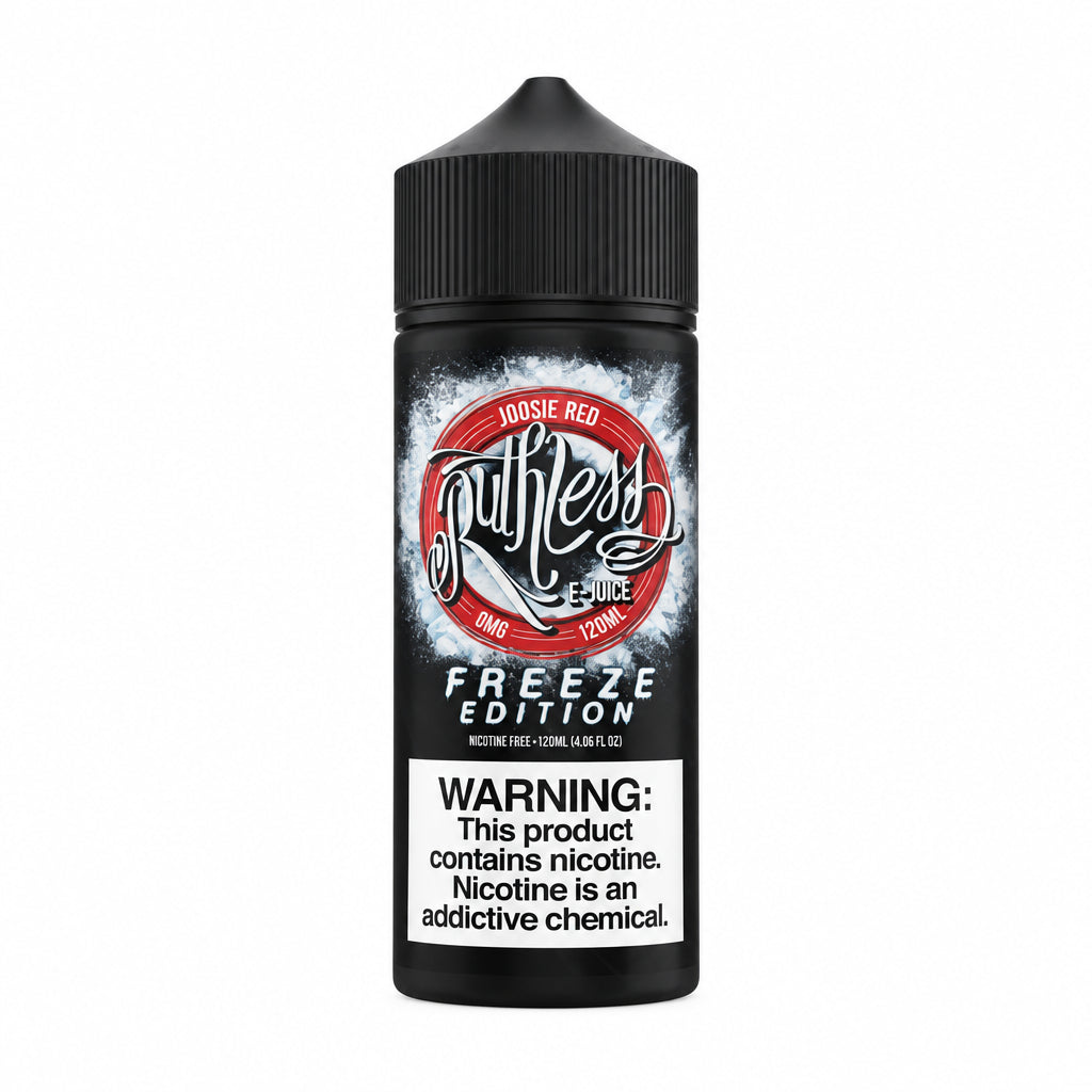 A 500ml black plastic bottle of North Fresh E-liquid in 'Horse Red Freeze Edition' flavor, featuring a prominent red and white circular logo and a white warning label on the front, set against a plain white background.