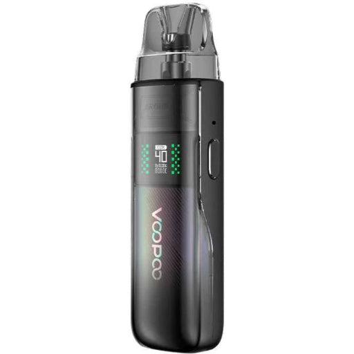 A VOOPOO vape device in black and dark gray with a digital display showing 40% battery, set against a plain white background.